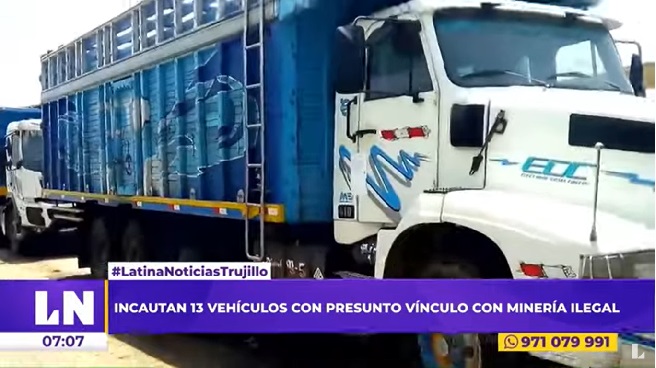 La Libertad: incautan 13 volquetes que eran usados para la minería ilegal