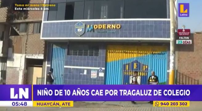 Huaycán: Niño de diez años cae por tragaluz de colegio
