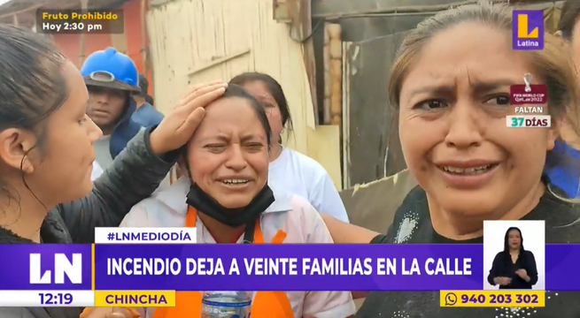 Chincha: incendio deja a 20 familias en la calle