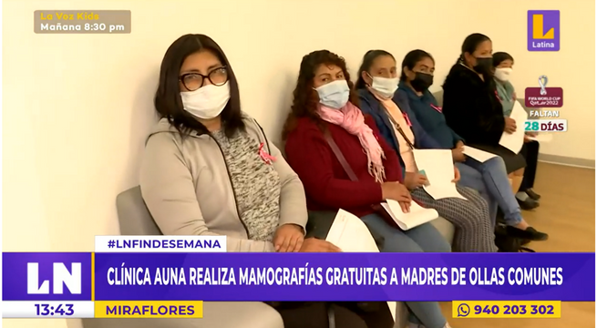 Clínica Auna realiza mamografías gratuitas a madres de ollas comunes