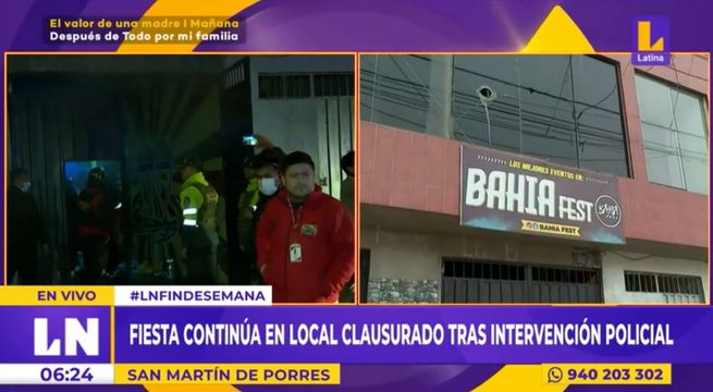 SMP: fiesta con más de 500 jóvenes continúa en local clausurado tras intervención policial