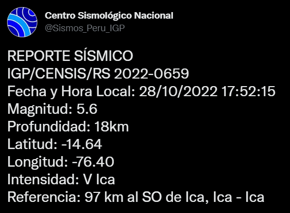 Sismo Ica