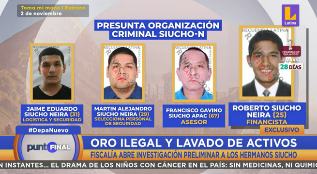 Empresa de los hermanos Siucho es investigada por lavado de activos y minería ilegal