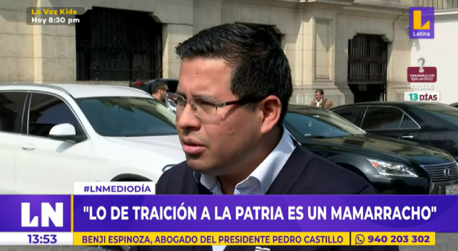 Benji Espinoza cataloga denuncia de traición a la patria como “un mamarracho jurídico”