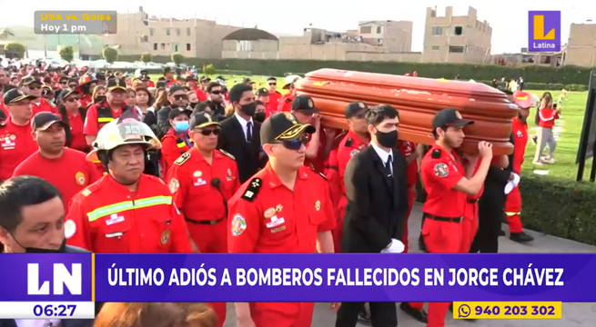 Accidente en aeropuerto Jorge Chávez: dan último adiós a bomberos fallecidos