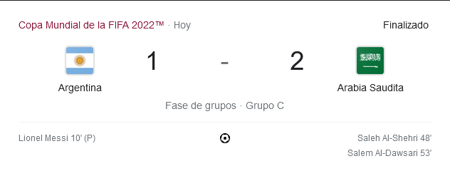 Resultado argentina vs arabia saudita