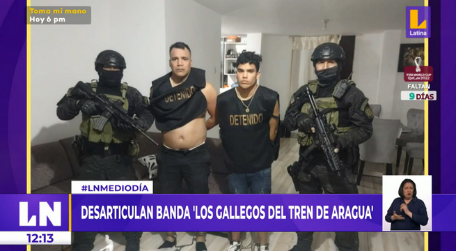 Desarticulan banda 'Los Gallegos de Tren de Aragua', dedicada al sicariato y extorsión