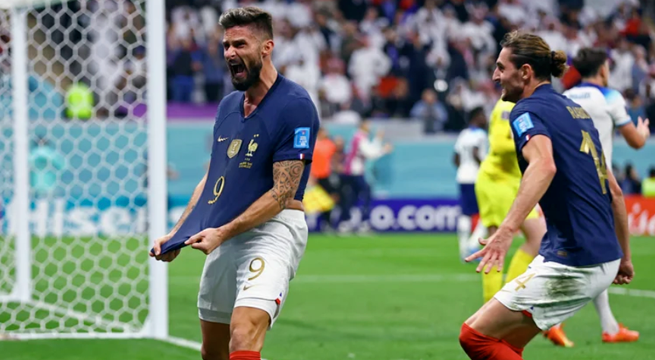 Francia ganó 2-1 a Inglaterra y llegó a las semifinales de Qatar 2022