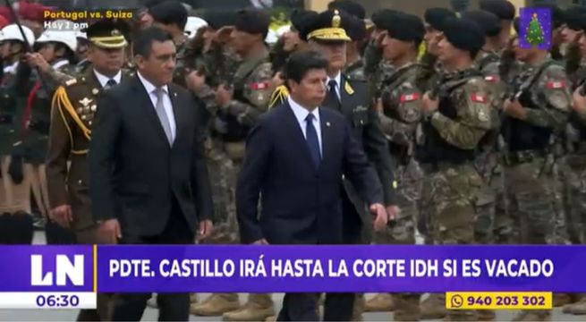 Pedro Castillo asegura que irá a la Corte Interamericana de Derechos Humanos si es vacado