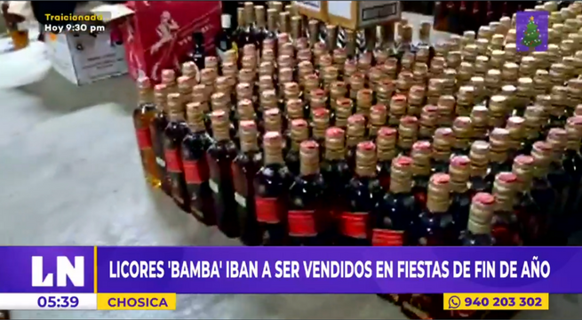 Licores ‘bamba’ iban a ser vendidos en fiestas de fin de año
