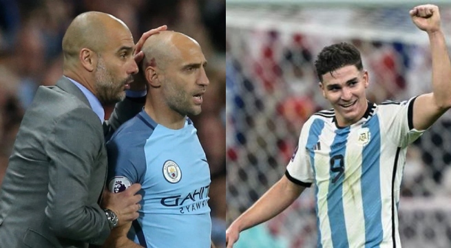Pablo Zabaleta: “Pep Guardiola está fascinado con Julián Álvarez”