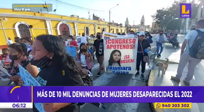 Se ha reportado más de 10 mil denuncias de mujeres desaparecidas en el 2022