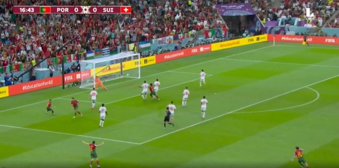 ¡GOL DE PORTUGAL! Gonçalo Ramos anotó el primer tanto del encuentro sobre Suiza