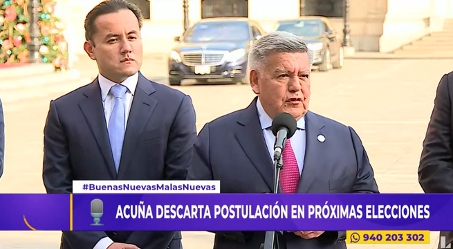 César Acuña respalda adelanto de elecciones tras reunión con Dina Boluarte