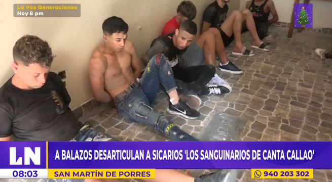 SMP: Policía desarticula banda criminal 'Los sanguinarios de Canta Callao'