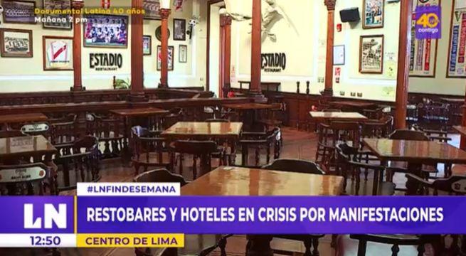 Centro de Lima: restobares y hoteles en crisis por manifestaciones