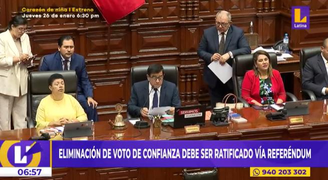 Congreso: eliminación de voto de confianza debe ser ratificado vía referéndum