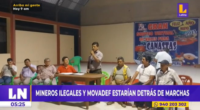 Mineros ilegales, el narcotráfico y Movadef estarían detrás de marchas