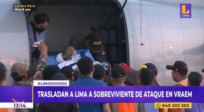 VRAEM: trasladan a Lima a sobreviviente del atentado terrorista