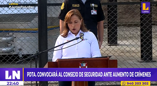 Dina Boluarte convocará al Consejo de Seguridad frente a aumento de crímenes