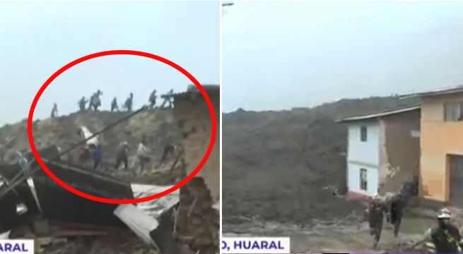 Momentos de terror por nuevo huaico en Huaral