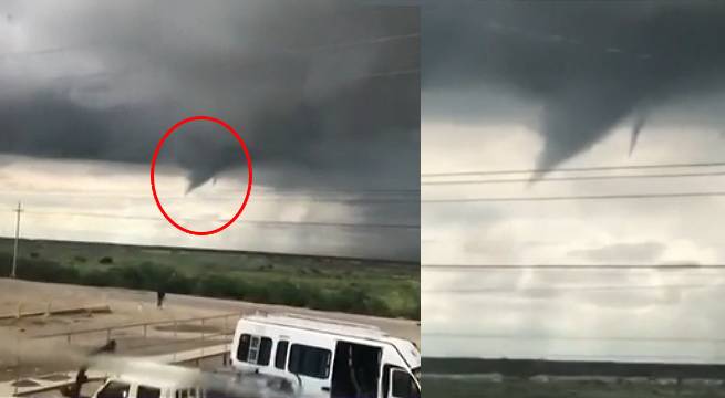 Nubes de embudo sorprenden a piuranos