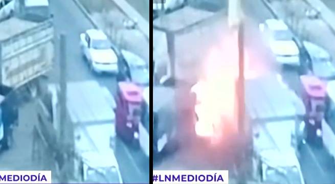 Camioneta explota cerca a mercado de San Juan de Lurigancho