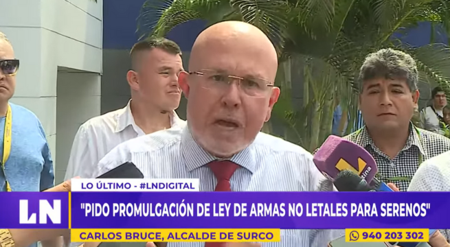 Carlos Bruce pide aprobar ley para que agentes del Serenazgo usen armas no letales