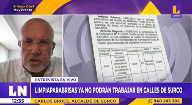 Carlos Bruce sobre ‘limpiaparabrisas’: Ese tipo de actividades van a ser erradicadas a la fuerza