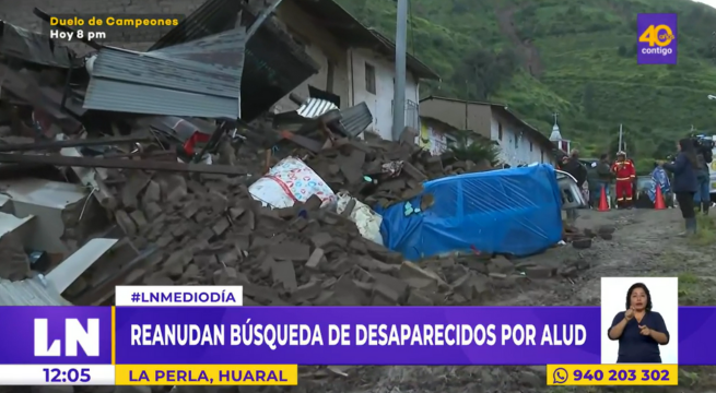 Huaral: reanudan búsqueda de desaparecidos por alud en La Perla
