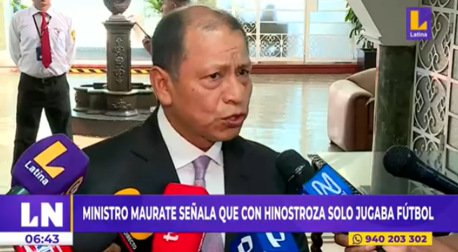 Ministro Daniel Maurate asegura que con el investigado César Hinostroza “solo jugaba fútbol”