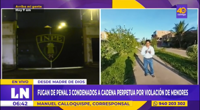 Tres condenados a cadena perpetua por violación de menores fugan de penal