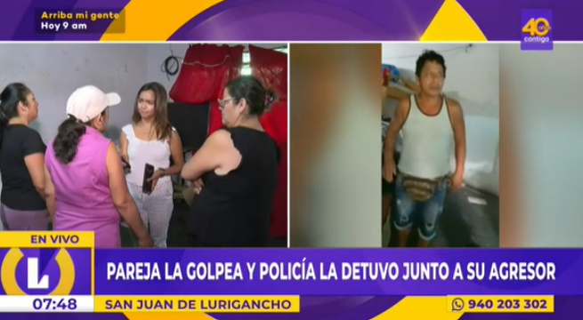 Mujer denuncia agresión de expareja en comisaría y termina detenida junto a él