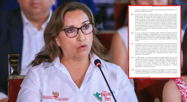 Dina Boluarte respondió a informe de la CIDH