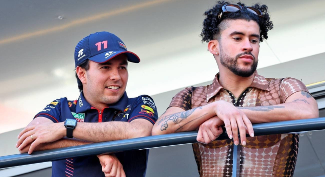 Bad Bunny le robó el carro al 'Checo Pérez' y reacción del piloto mexicano fue viral