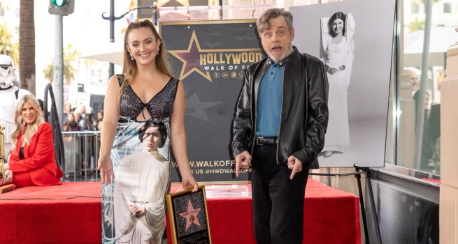 Carrie Fisher recibió su estrella en el Paseo de la Fama de Hollywood