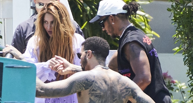 Shakira y Lewis Hamilton dieron un paseo en yate en Miami 