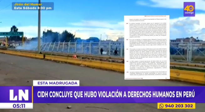 CIDH concluye que hubo violación de derechos humanos en Perú durante protestas