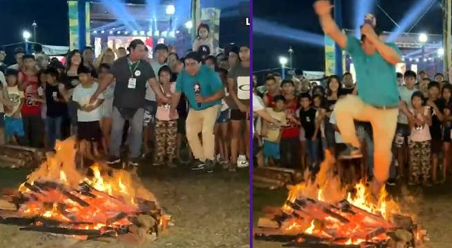 Celebran Fiesta de San Juan con el 'Salto del Shunto'