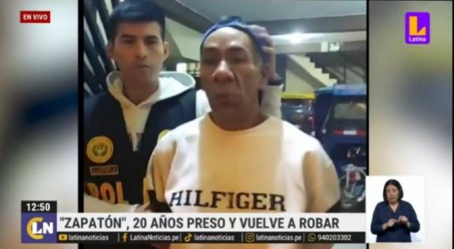 Ate: delincuente sale de prisión tras 20 años, pero vuelve a ser capturado por robo