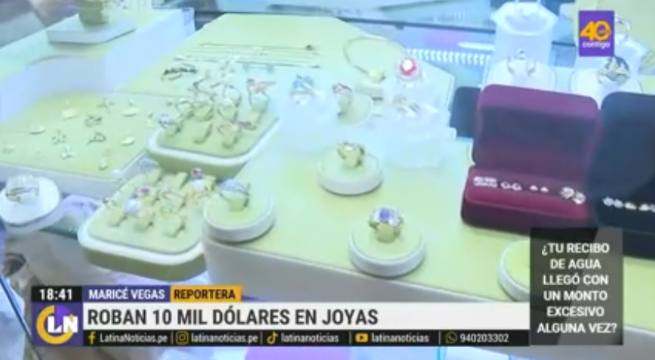 Roban objetos valorizados en cerca de 10 mil dólares de taller de joyería