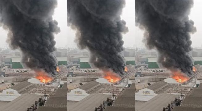 Bomberos controlaron incendio en fábrica textil de El Agustino