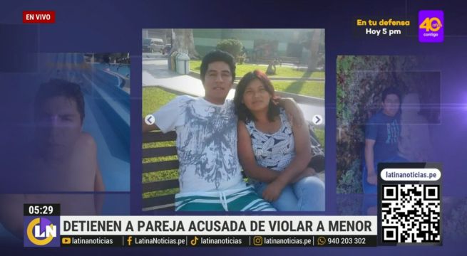 PNP detiene a pareja acusada de violar a una menor de tres años