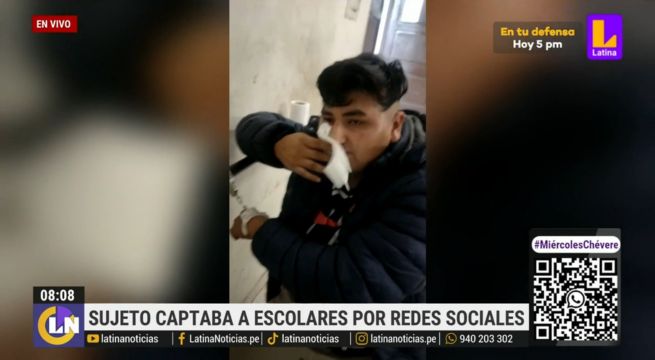 Policía detiene a sujeto que captaba a escolares por redes sociales