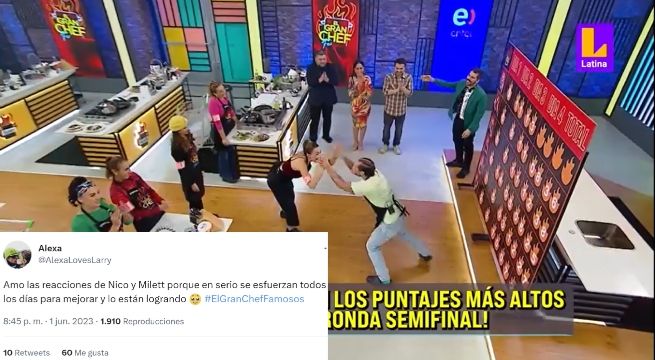 Twitter celebra el regreso de Milett Figueroa y Nico Ponce a El Gran Chef Famosos