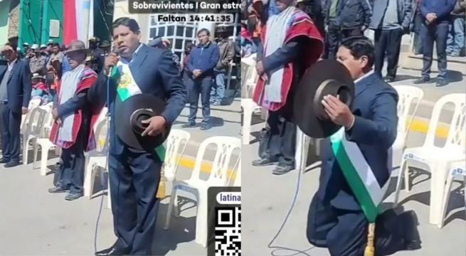 Alcalde pide perdón de rodillas por reunirse con Dina Boluarte