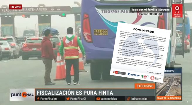 Sutran se pronuncia tras reportaje de Punto Final sobre buses 'plaqueados'