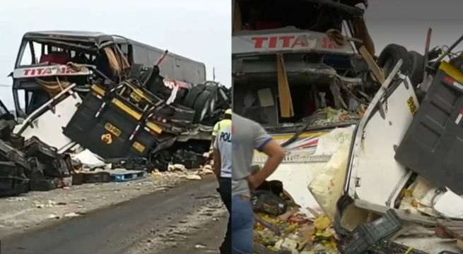 Choque de bus y tráiler deja 2 muertos y 20 heridos 