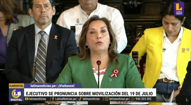 Dina Boluarte EN VIVO: minuto a minuto de la conferencia sobre la movilización del 19 de julio en Lima