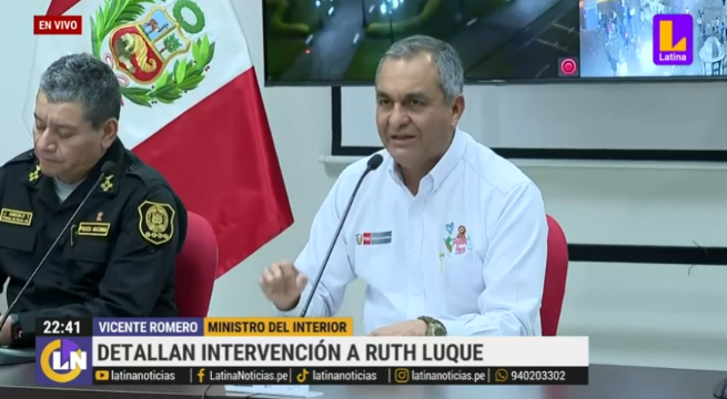 Ministro del Interior sobre intervención a Ruth Luque: 